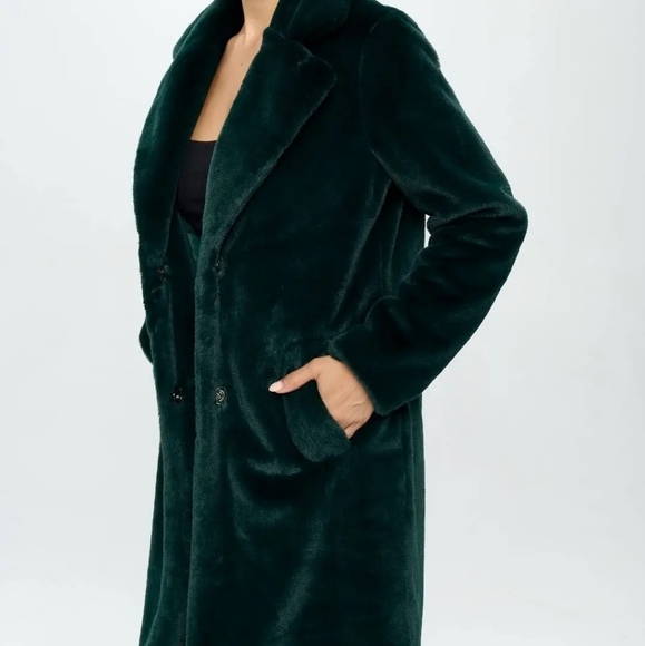 Faux Fur Midi Coat - Picture 3 of 8